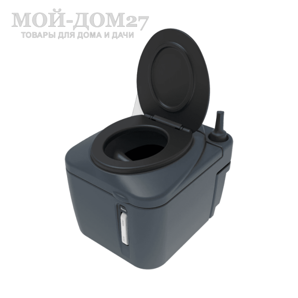 Торфяной туалет Rostok Eco 25 Графит | Мой-Дом27 | Стационарный торфяной биотуалет графитового цвета емкостью верхнего бака 20 л. и нижнего бака 45 л.<br>
 Отличительная черта туалета в разделении фракций в разные ёмкости. Это упрощает обслуживание туалета и избавляет от неприятного запаха в помещении.<br>
Высота сиденья: 45 см